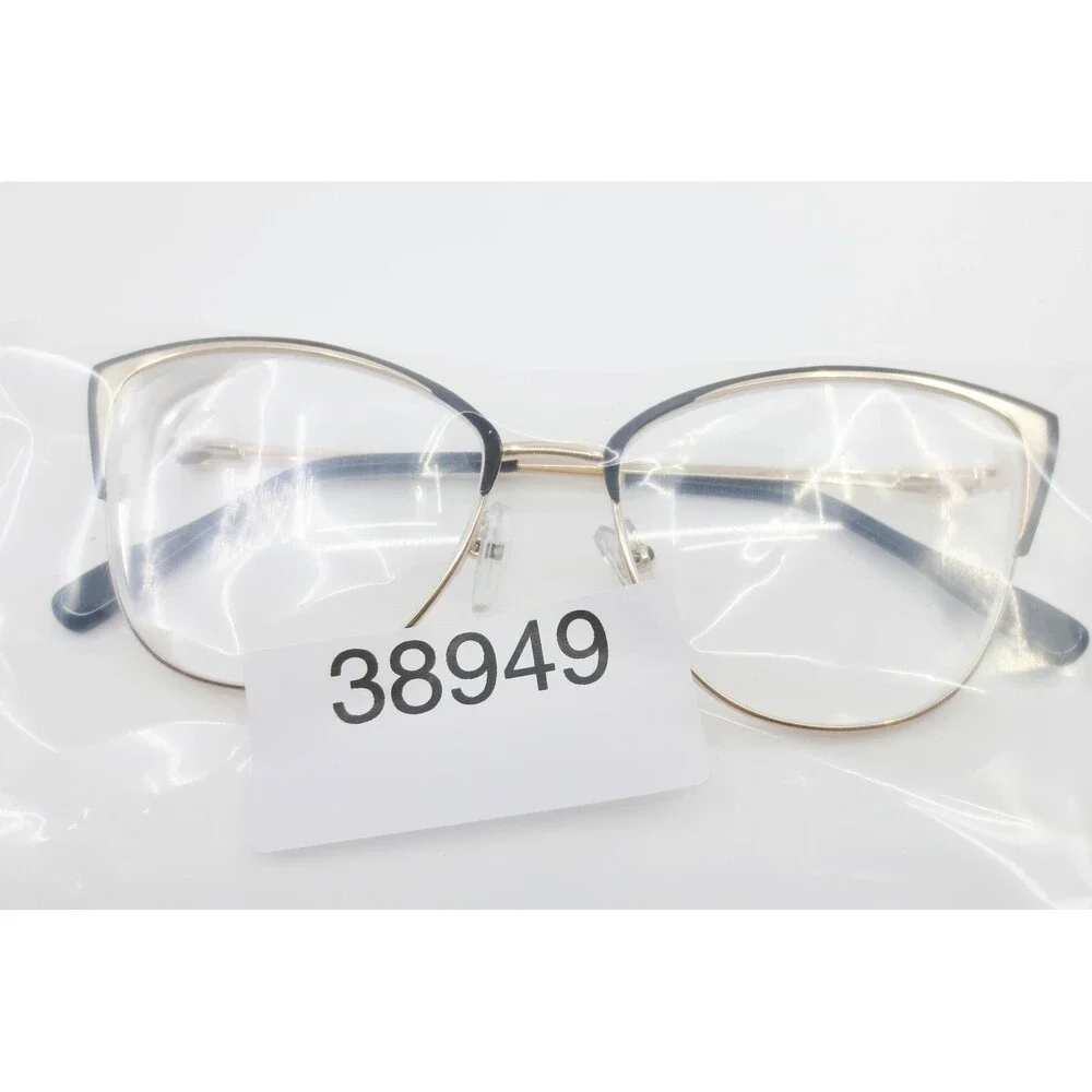 Jo Noella JN-3031 Eyeglasses Black Gold Cat Eye Frames 54-16-140 Womens Eyewear